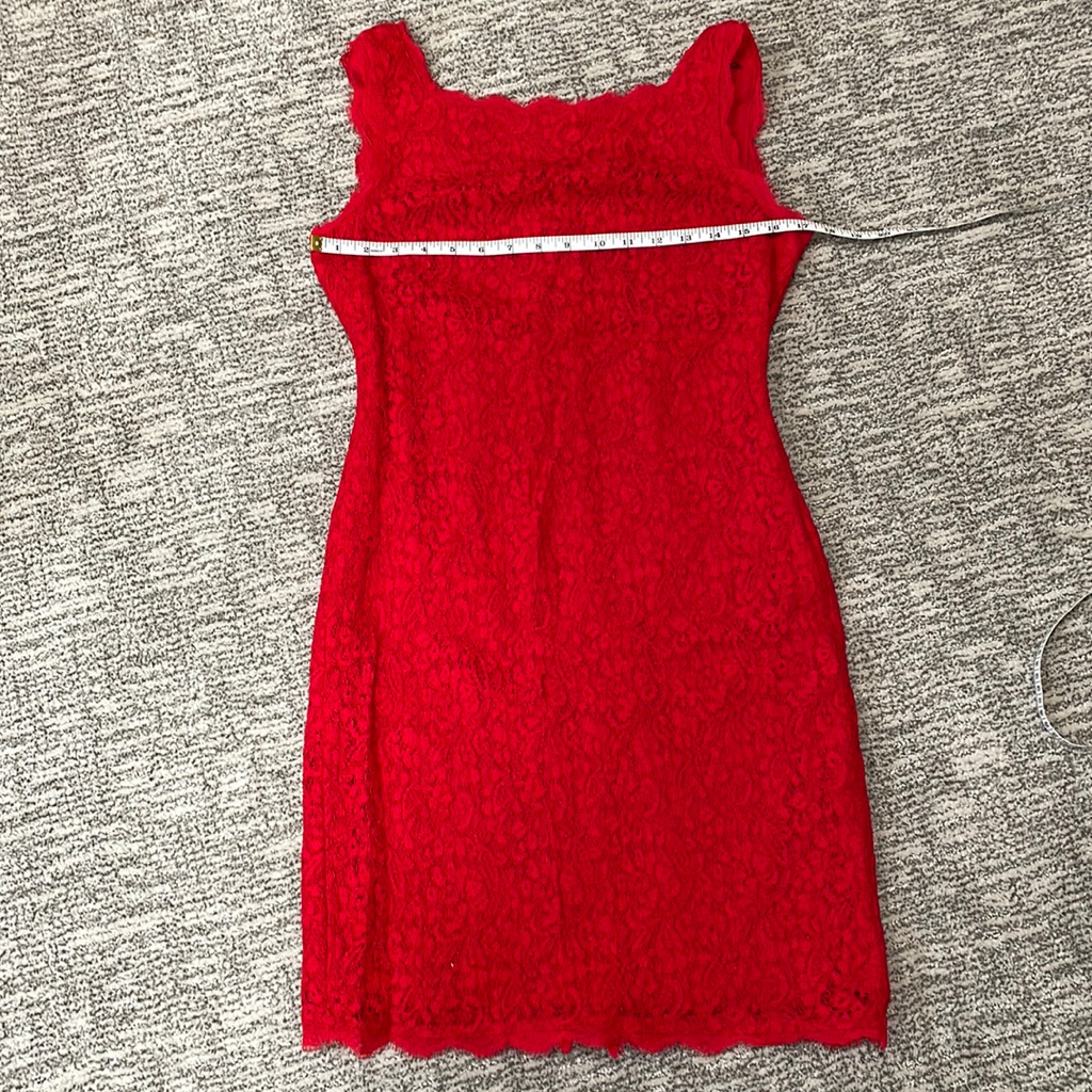 Adrianna Papell Red Lace Dress